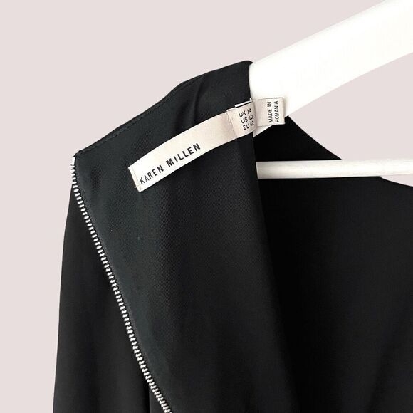 KAREN MILLEN EUC Jersey drape midi in Black Size 10 - Picture 5 of 8